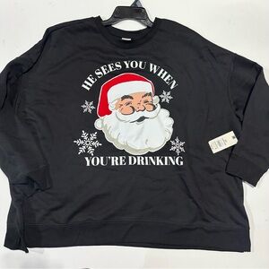 Women’s crewneck Black Santa Sweater